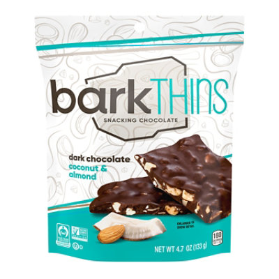 Barkthins Dark Chocolate Coconut And Almond Snacking Chocolate Bag - 4.7 Oz - Image 1