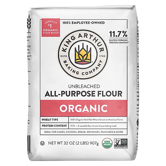 King Arthur Flour Flour 100% Organic All-Purpose - 2 Lb