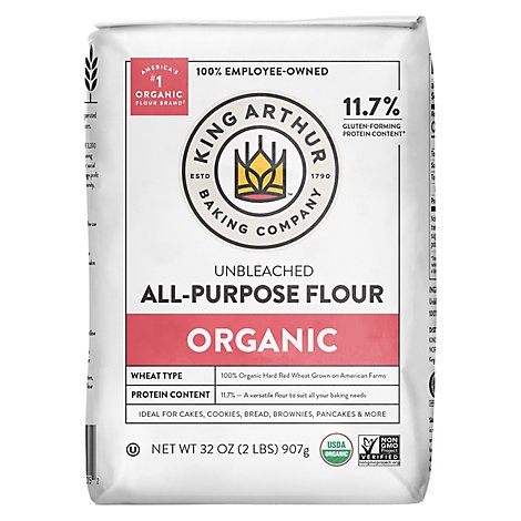 King Arthur Flour Flour 100% Organic All-Purpose - 2 Lb