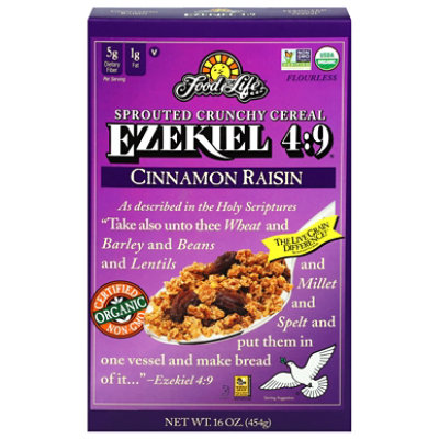 Food For Life Ezekiel 4:9 Cereal Sprouted Grain Crunchy Cinnamon Raisin - 16 Oz - Image 2