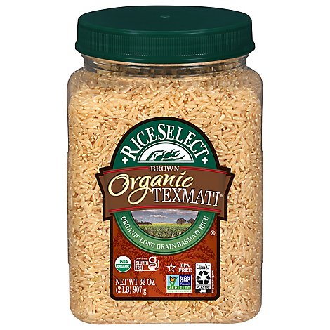 Rice Select Organic Texmati Rice Brown Long Grain American Basmati - 32 Oz