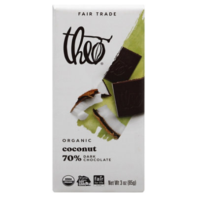 Theo Chocolate Bar Organic 70% Dark Chocolate Coconut - 3.0 Oz - Image 3