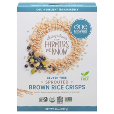One Degree Organic Foods Cereal Veganic Sprouted Brown Rice Crisps - 8 Oz - Image 2