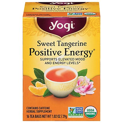 Yogi Herbal Supplement Tea Positive Energy Sweet Tangerine 16 Count - 1.02 Oz - Image 3