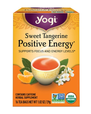 Yogi Herbal Supplement Tea Positive Energy Sweet Tangerine 16 Count - 1.02 Oz - Image 2