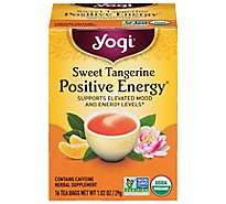 Yogi Herbal Supplement Tea Positive Energy Sweet Tangerine 16 Count - 1.02 Oz