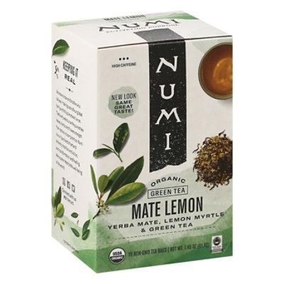 Numi Green Tea Organic Mate Lemon 18 Count - 1.46 Oz - Tom Thumb