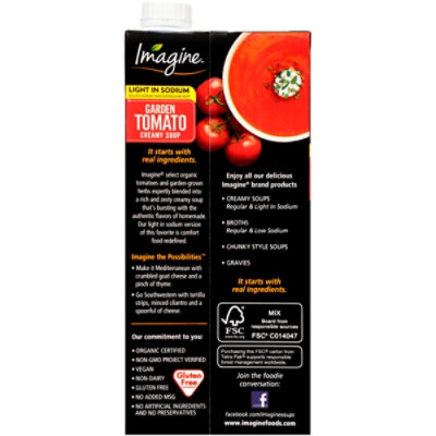 Imagine Organic Soup Creamy Garden Tomato Light In Sodium - 32 Fl. Oz. - Image 5