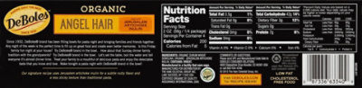 DeBoles Pasta Organic Angel Hair Box - 8 Oz - Image 3