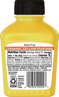 Annies Homegrown Mustard Yellow Organic - 9 Oz - Image 5