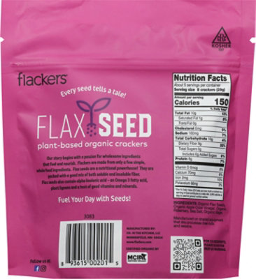 Doctor In The Kitchen Flackers Flax Seed Crackers Rosemary - 5 Oz - Image 6