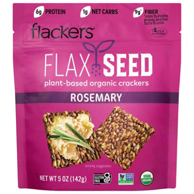 Doctor In The Kitchen Flackers Flax Seed Crackers Rosemary - 5 Oz - Image 2