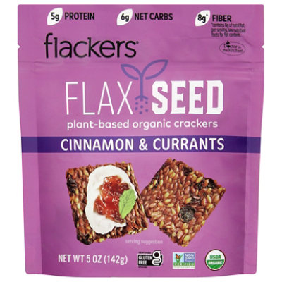 Doctor In The Kitchen Flackers Crackers Flax Seed Cinnamon & Currants - 5 Oz - Image 1