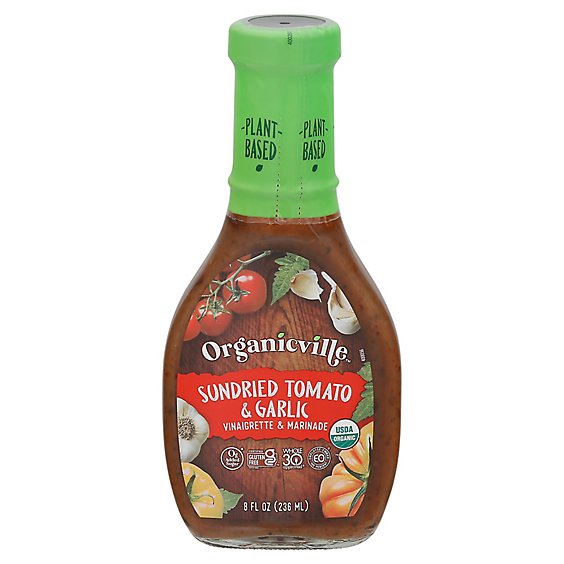 Organicville Organic Vinaigrette Sun Dried Tomato & Garlic - 8 Fl. Oz.