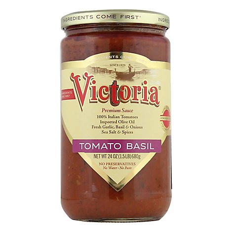 Victoria Sauce Tomato Basil Jar - 24 Oz