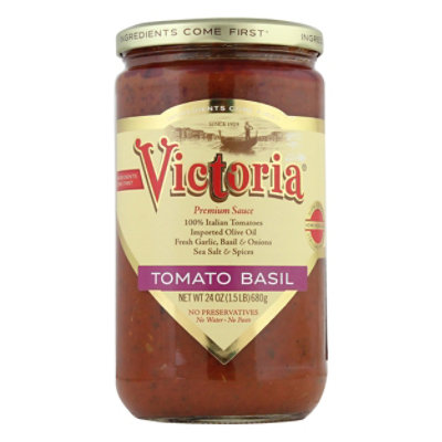 Victoria Sauce Tomato Basil Jar - 24 Oz