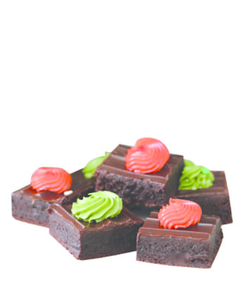 Bakery Brownie Gourmet Square Platter Decorated - Each