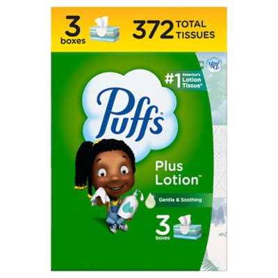 Puffs Plus Lotion White Facial Tissue - 3-124 Count - Image 1
