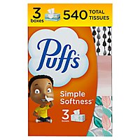 Puffs Simple Softness Non Lotion Facial Tissue Family Box - 3-180 Count - Image 2