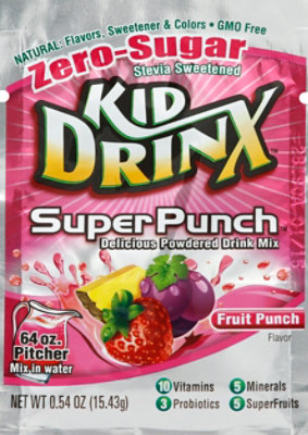Kid Drinx SuperPunch Powdered Drink Mix Fruit Punch Flavor - 0.54 Oz - Image 2
