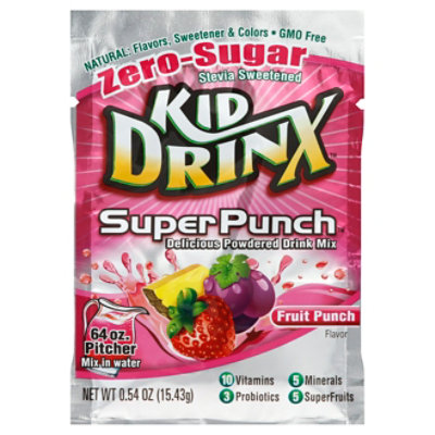 Kid Drinx SuperPunch Powdered Drink Mix Fruit Punch Flavor - 0.54 Oz - Image 1
