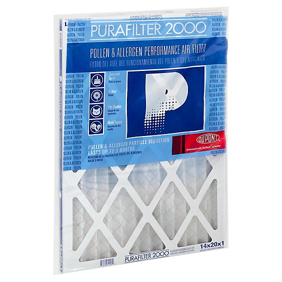 PuraFilter 2000 Air Filter Performance Pollen & Allergen 14 x 20 x 1 - Each