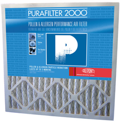 PuraFilter 2000 Air Filter Merv 8 16 x 25 x 1 - Each