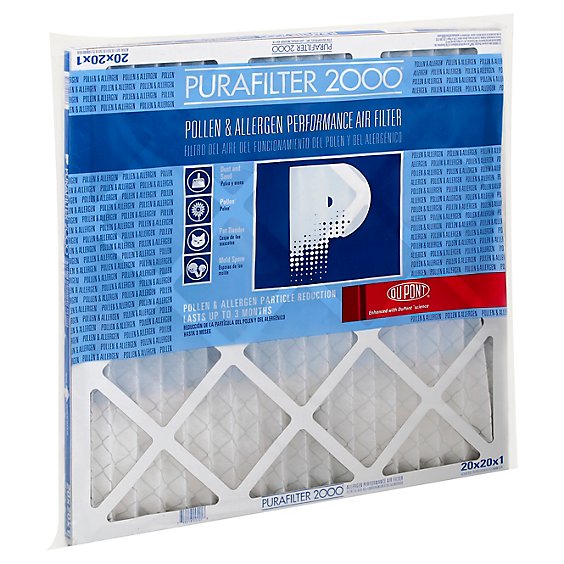 PuraFilter 2000 Air Filter Merv 8 Pollen & Allergen 20 x 20 x 1 - Each