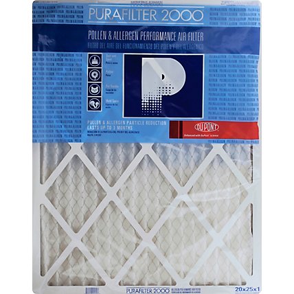 Purafilter 2000 Air Filter Pollen & Allergen Performance 20 x 25 x 1 Inch - Each - Image 2