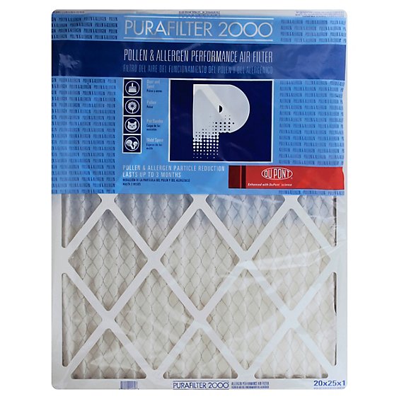 Purafilter 2000 Air Filter Pollen & Allergen Performance 20 x 25 x 1 Inch - Each
