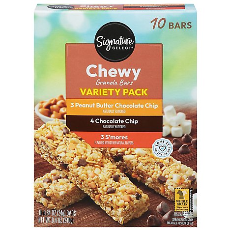 Signature SELECT Granola Bars Chewy Variety Pack 10 Count - 8.4 Oz