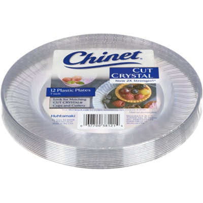 Chinet Plates Plastic 7 Inch Cut Crystal Wrapper 12 Count vons