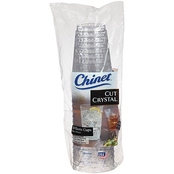 Chinet Plastic Cups Cut Crystal - 18 Count