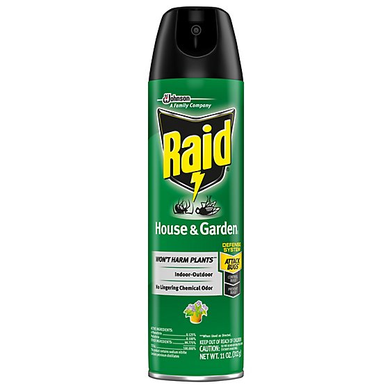 Raid House & Garden Insect Killer Insecticide Aerosol Spray - 11 Oz