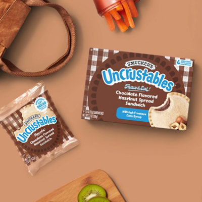 Smuckers Uncrustables Sandwich Chocolate Flavored Hazelnut Spread 4 Count - 7.2 Oz - Image 3