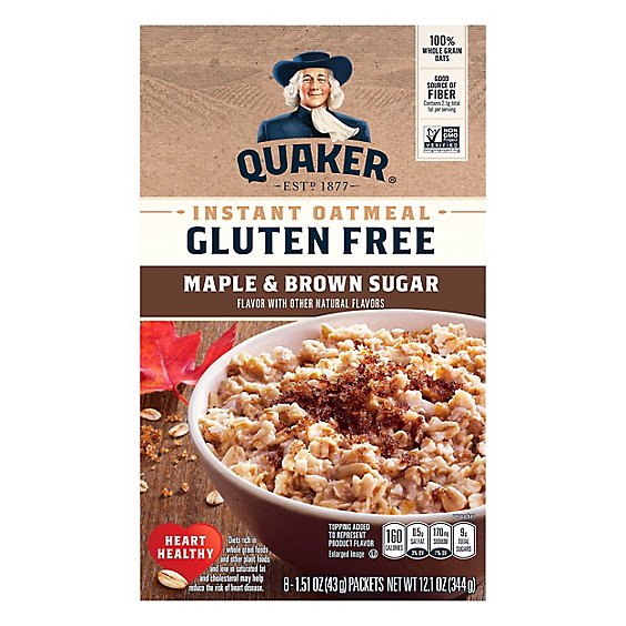 Quaker Select Starts Gluten Free Oatmeal Instant Maple & Brown Sugar - 8-1.51 Oz