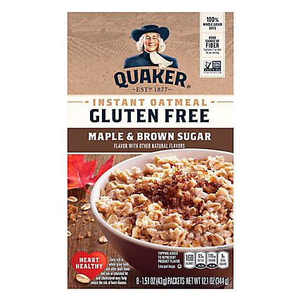 Quaker Select Starts Gluten Free Oatmeal Instant Maple & Brown Sugar - 8-1.51 Oz - Image 1