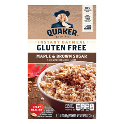 Quaker Select Starts Gluten Free Oatmeal Instant Maple & Brown Sugar - 8-1.51 Oz