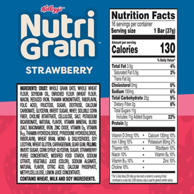 Nutri-Grain Soft Baked Strawberry Whole Grains Breakfast Bars 16 Count - 20.8 Oz - Image 3