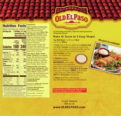 Old El Paso Tortillas Flour Dinner Kit Soft Taco Box 10 Count - 12.5 Oz - Image 5