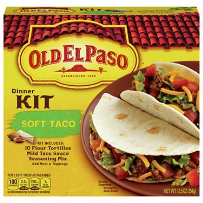 Old El Paso Tortillas Flour Dinner Kit Soft Taco Box 10 Count - 12.5 Oz - Image 1