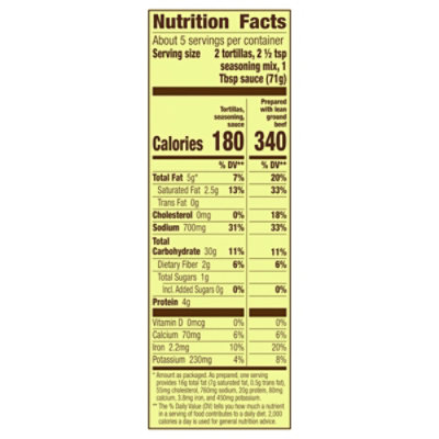 Old El Paso Tortillas Flour Dinner Kit Soft Taco Box 10 Count - 12.5 Oz - Image 3