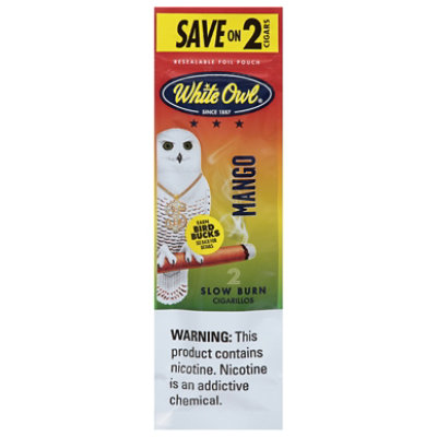 White Owl Cigarillos Slow Burn Mango - 2 Count