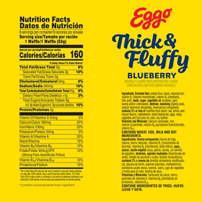 Eggo Thick and Fluffy Frozen Waffles Breakfast Blueberry 6 Count - 11.6 Oz - Image 3