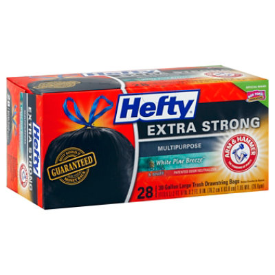 Hefty Trash Bags Drawstring Extra Strong Multipurpose Large