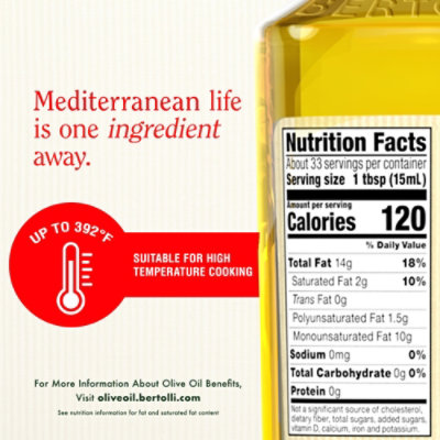 Bertolli Olive Oil 100% Pure Mild Taste - 17 Fl. Oz. - Image 6