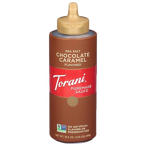 Torani Sauce Authentic Coffeehouse Flavor Chocolate Caramel Salted - 16.5 Oz