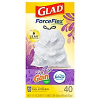 Glad Forceflex Tall Kitchen Trash Bags - Gain Lavender With Febreze 40 Count - 13 Gallon - Image 1