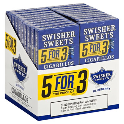 Swisher Sweets Cigarillos Blueberry 5for3 - Case