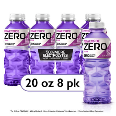 POWERADE Sports Drink Electrolyte Enhanced Zero Sugar Grape - 8-20 Fl. Oz. - Image 1